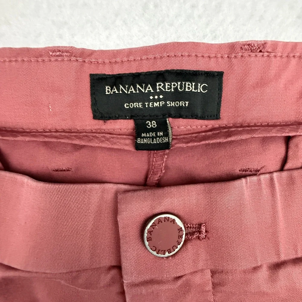 Banana Republic Core Temp Shorts Mens 38 Pink Chino Casual Stretch Cotton Blend